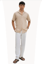 Lightweight Beige Linen Shirt - Image 2