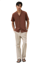 Lightweight Brown Linen Shirt - Image 4