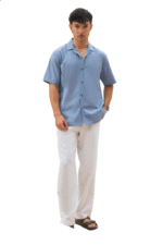 Lightweight Light blue Linen Shirt - Image 2
