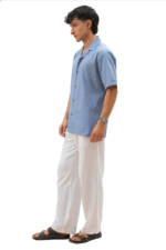 Lightweight Light blue Linen Shirt - Image 4