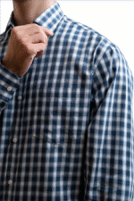 Cut Haven Premium Classic Navy Checkered Shirt - Image 5