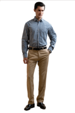 Cut Haven Premium Classic Navy Checkered Shirt - Image 3