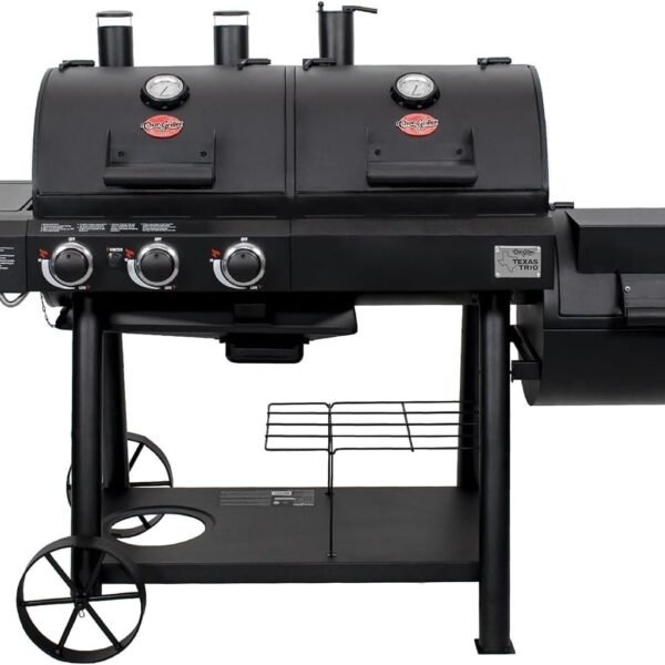 Char-Griller Texas Trio 3-Burner Dual Fuel Grill with Smoker